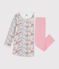 Kinder-Nachthemd und Leggings aus Doppeljersey mit Blumenmotiv rosa/vielfarbig