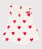 Baby-Body-Kleid aus Bio-Baumwolle mit Herzmuster für Mädchen weiss MARSHMALLOW/rot TERKUIT