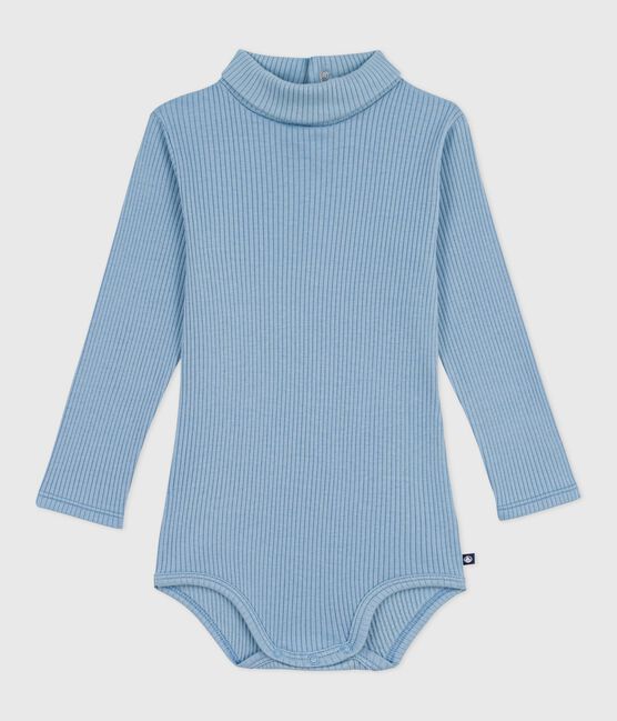 Baby-Body mit Rollkragen aus einfarbiger Baumwolle  ADRIATIC