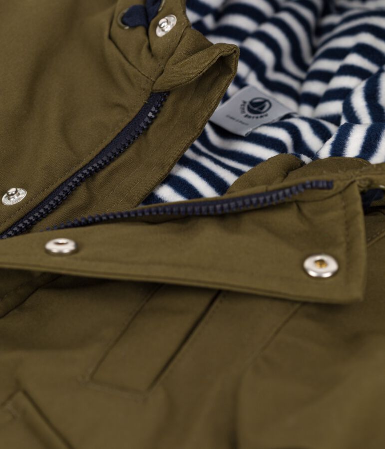 Wasseabweisende Baby-Parka gr&uuml;n MILITARY
