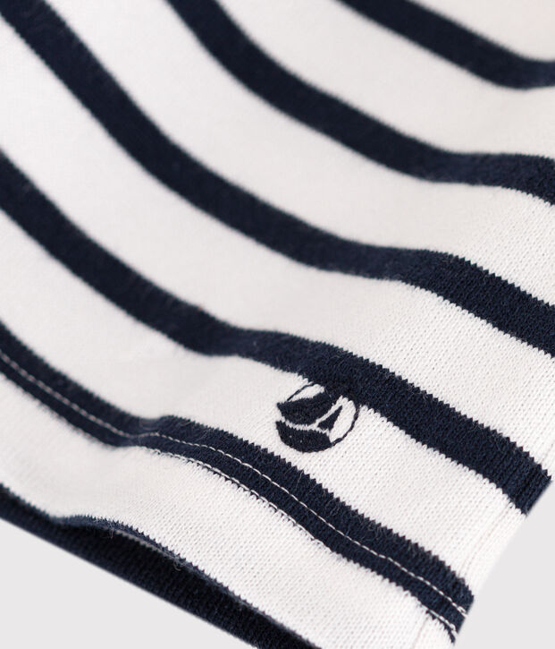 Kinderkleid aus Baumwolle mit Streifen f&uuml;r M&auml;dchen weiss/blau