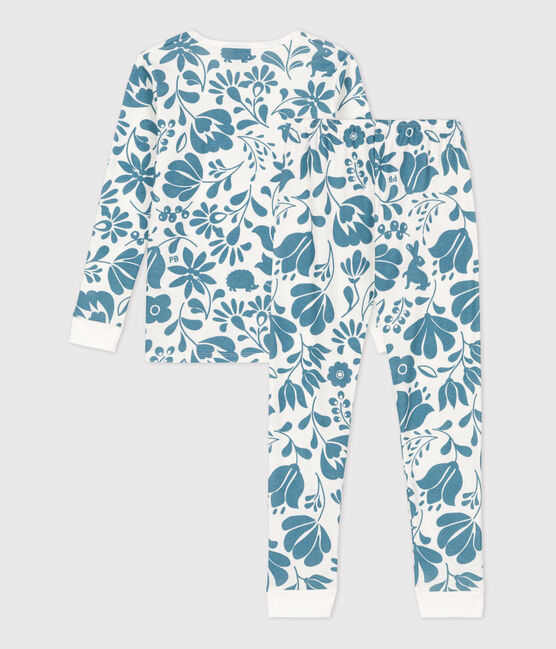 Kinderpyjama mit schmaler Passform aus Baumwolle mit Blumenmotiv weiss MARSHMALLOW/ ROVER