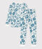 Kinderpyjama mit schmaler Passform aus Baumwolle mit Blumenmotiv weiss MARSHMALLOW/ ROVER
