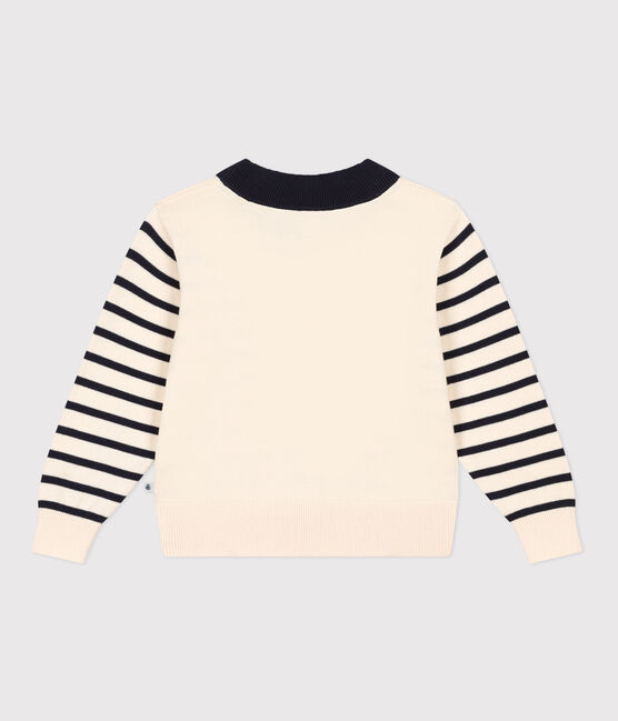 Kinderpullover aus Baumwolle mit Matrosenmuster weiss AVALANCHE/ MULTICO