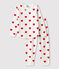 Kinderpyjama aus Molton mit Herzmotiv weiss MARSHMALLOW/rot TERKUIT