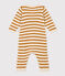 Gestreifter Baby-Overall aus Strick weiss AVALANCHE/ ECUREUIL