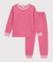 Kinder-Pyjama aus einfarbigem Feincord rosa
