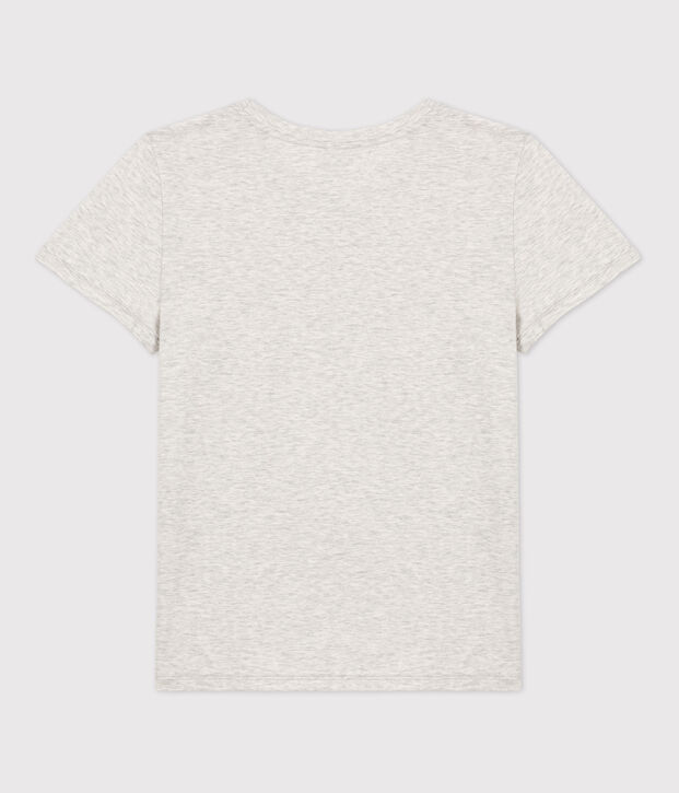 T-Shirt DAS GERADE mit Rundhalsausschnitt aus Bio-Baumwolle f&uuml;r Damen BELUGA CHINE