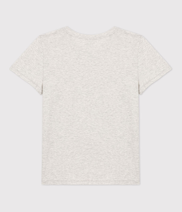 T-Shirt DAS GERADE mit Rundhalsausschnitt aus Bio-Baumwolle f&uuml;r Damen grau BELUGA CHINE