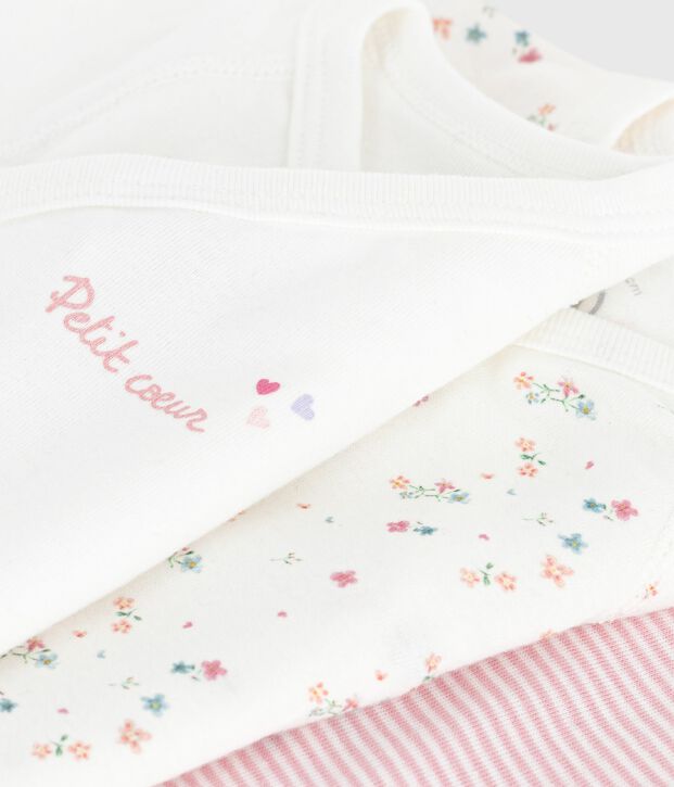 Set kurz&auml;rmeliger Wickelbodys aus bedruckter Baumwolle vielfarbig