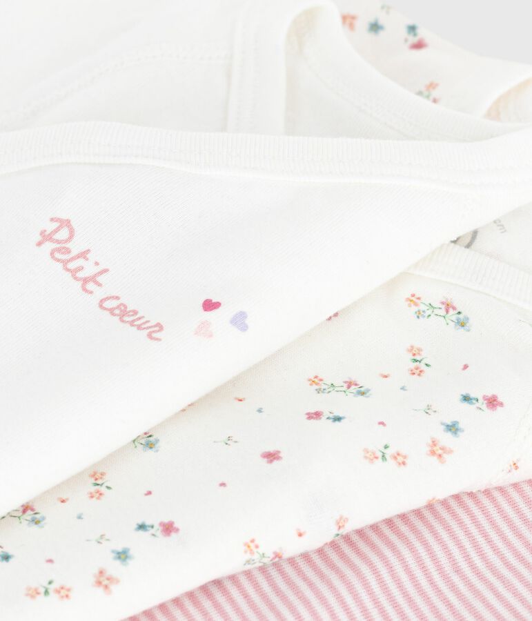 Set kurz&auml;rmeliger Wickelbodys aus bedruckter Baumwolle vielfarbig