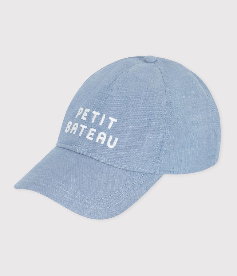 Kinder-Kappe Petit Bateau aus hellem Denim blau