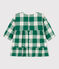 Langärmeliges kariertes Babykleid aus Flanell MATCHA/ AVALANCHE