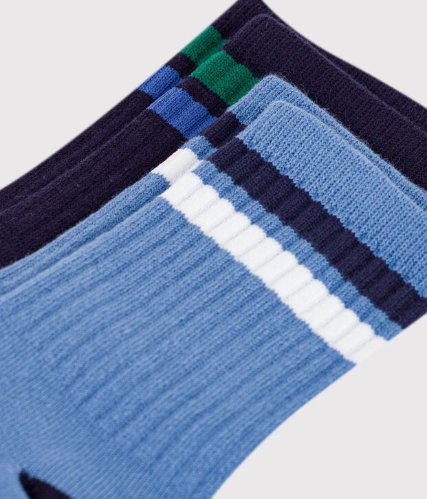 2er-Set Kinder-Socken aus einfarbiger Baumwolle vielfarbig