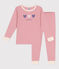 Langärmeliger Kinder-Pyjama aus einfarbiger Baumwolle rosa CHARME