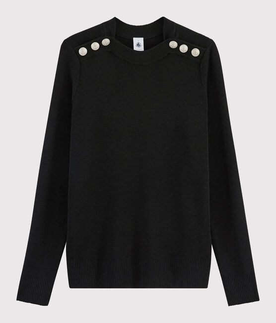 Damenpullover aus Wolle schwarz NOIR
