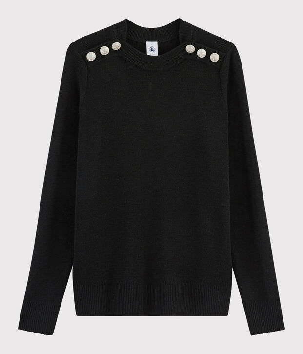 Damenpullover aus Wolle schwarz