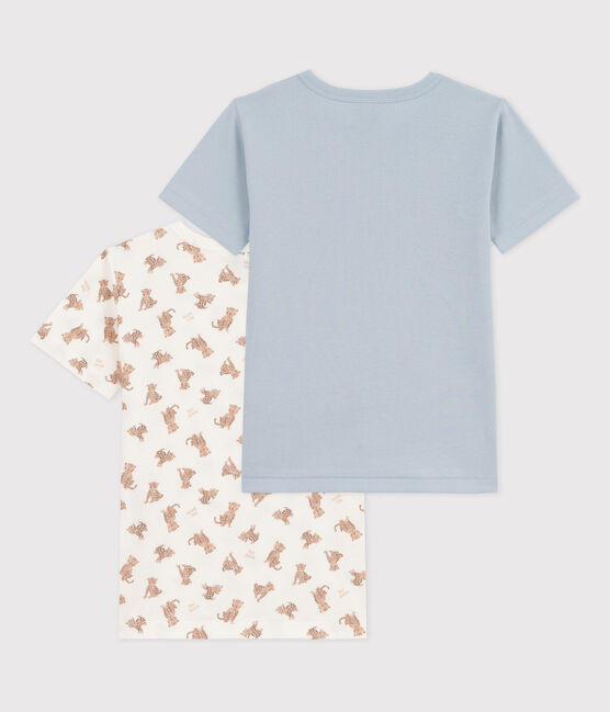 2er-Set kurzärmelige Baumwoll-T-Shirts für Jungen, mit Leopardenmotiv variante 1
