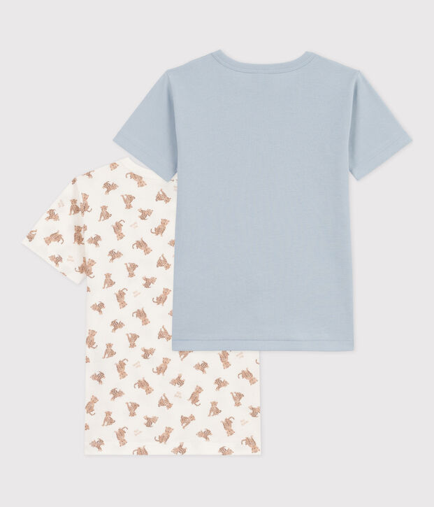 2er-Set kurz&auml;rmelige Baumwoll-T-Shirts f&uuml;r Jungen, mit Leopardenmotiv vielfarbig