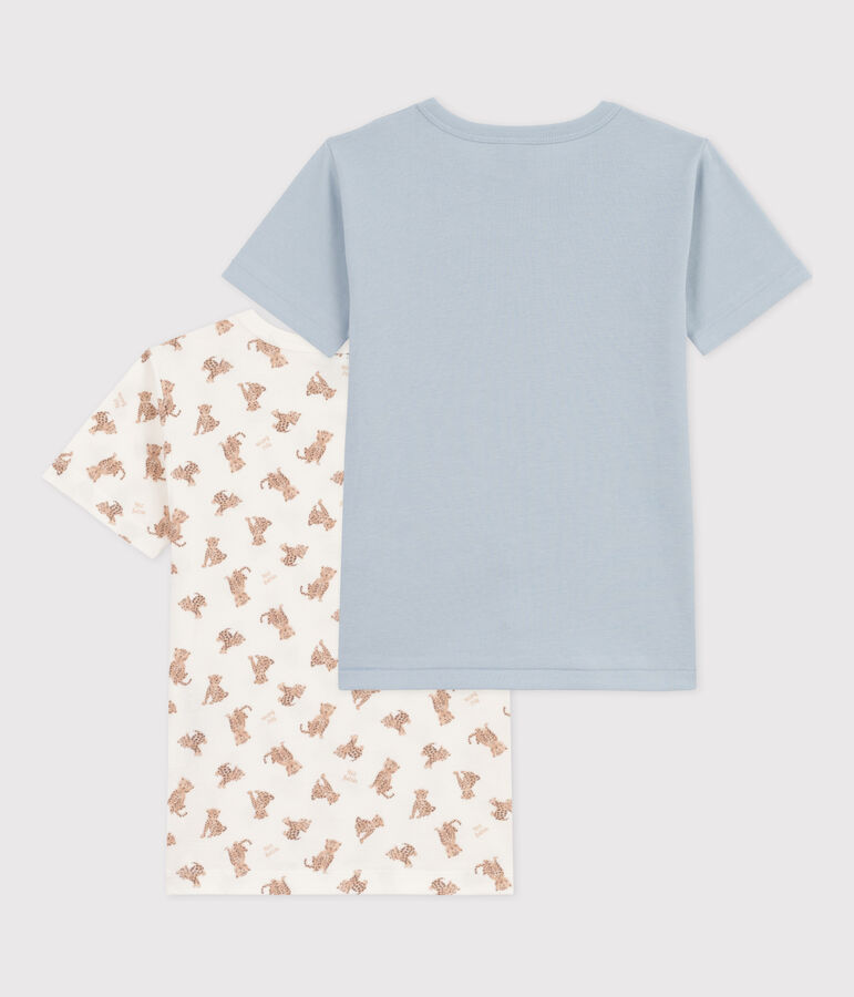 2er-Set kurz&auml;rmelige Baumwoll-T-Shirts f&uuml;r Jungen, mit Leopardenmotiv variante 1
