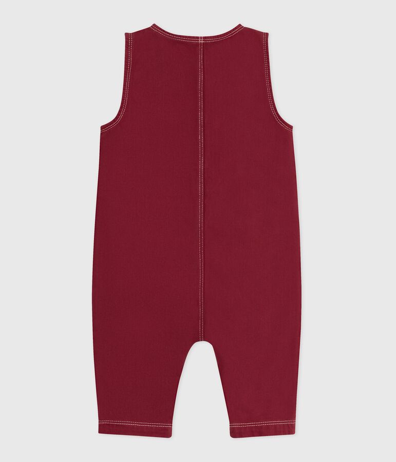 Langer Baby-Overall aus einfarbigem Denim rot