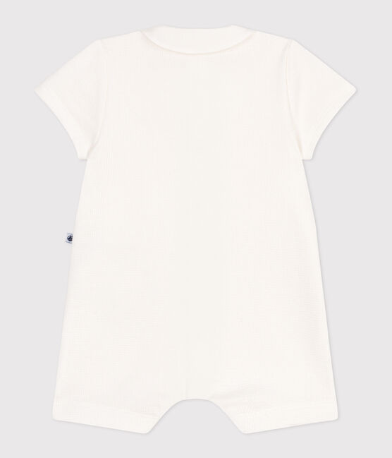 Baby-Strampler aus Baumwolle mit besticktem Kragen weiss MARSHMALLOW