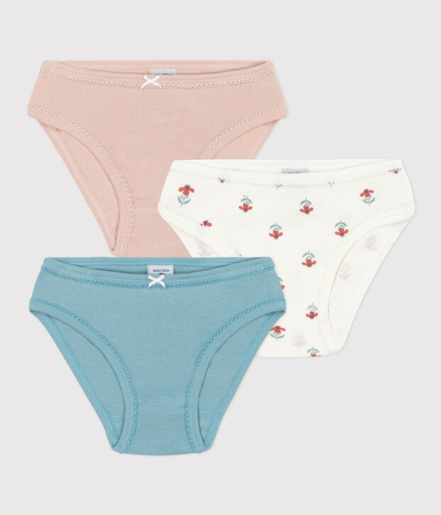 3er-Set Slips aus Baumwolle mit Tulpenmotiv f&uuml;r M&auml;dchen vielfarbig