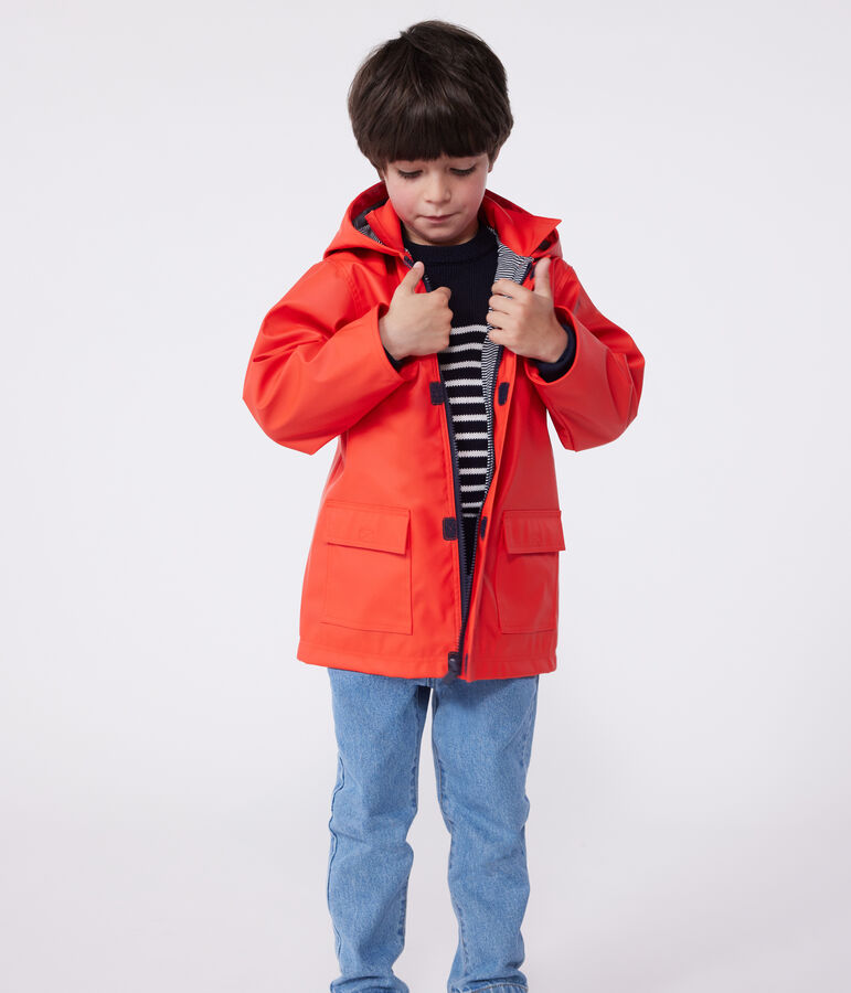 Klassische Kinder-Regenjacke f&uuml;r Jungen rot SPICY
