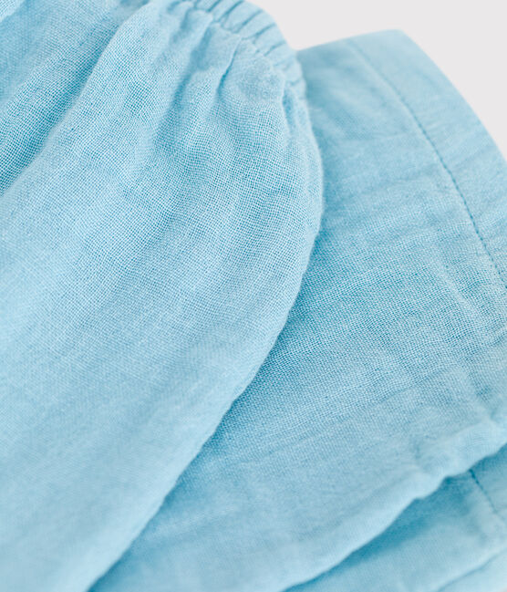 Baby-Hose aus einfarbigem Musselin-Stoff blau AQUATIC