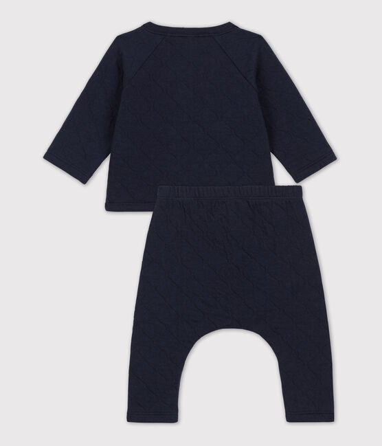 Zweiteiliges Baby-Set aus gesteppter Baumwolle blau SMOKING