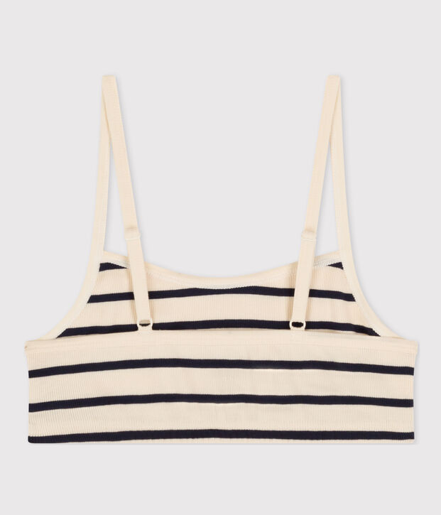 Bustier ohne B&uuml;gel f&uuml;r Damen naturfarben/blau