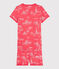 Kinder-Kurzpyjama mit Paris-Motiv aus Baumwolle für Mädchen rosa GROSEILLER/rosa FLEUR