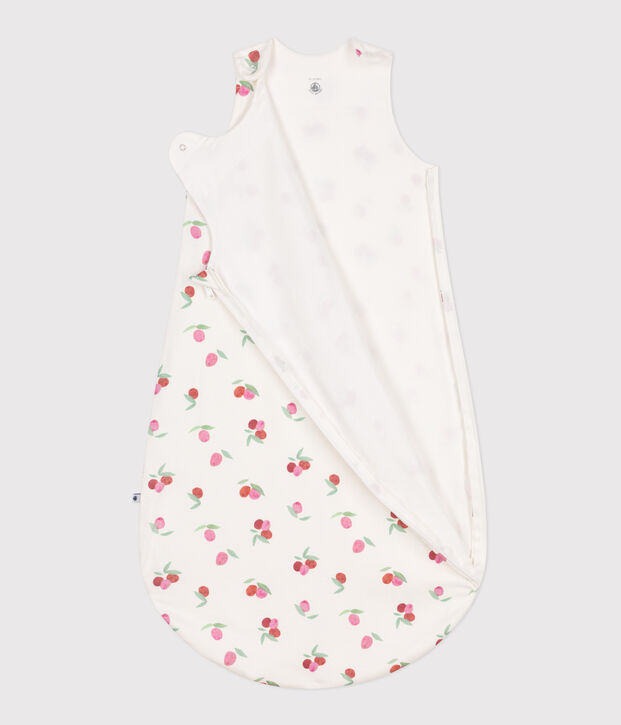 Babyschlafsack aus Baumwolle mit Blumenmotiv TOG-Wert 1 weiss/vielfarbig