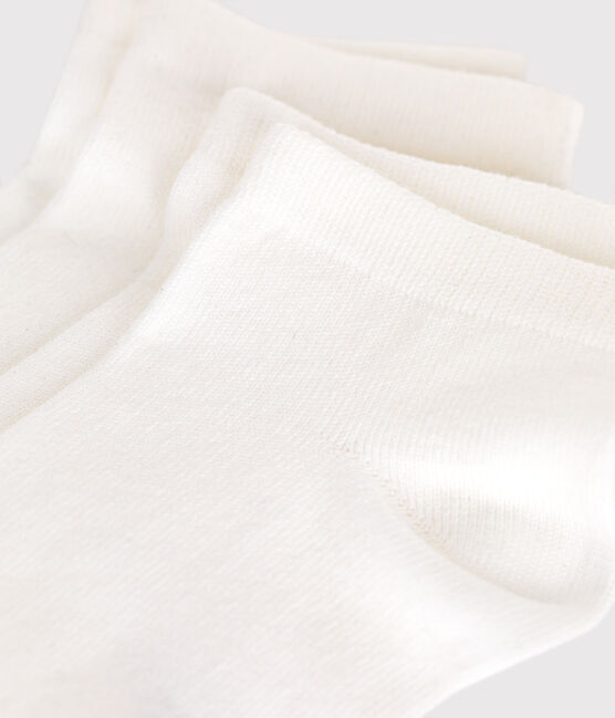 2 PAAR EINFACHE WEISSE BAUMWOLLSOCKEN FÜR KINDER weiss MARSHMALLOW