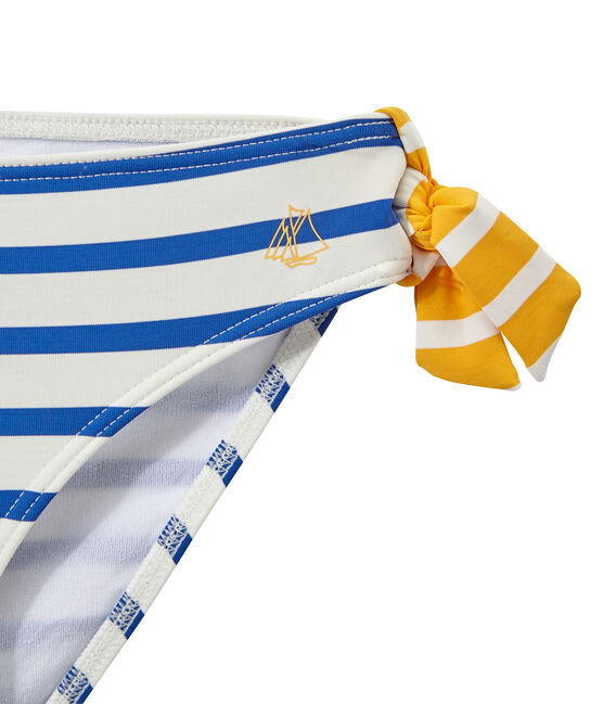 Mädchen-Bikini weiss MARSHMALLOW/blau PERSE