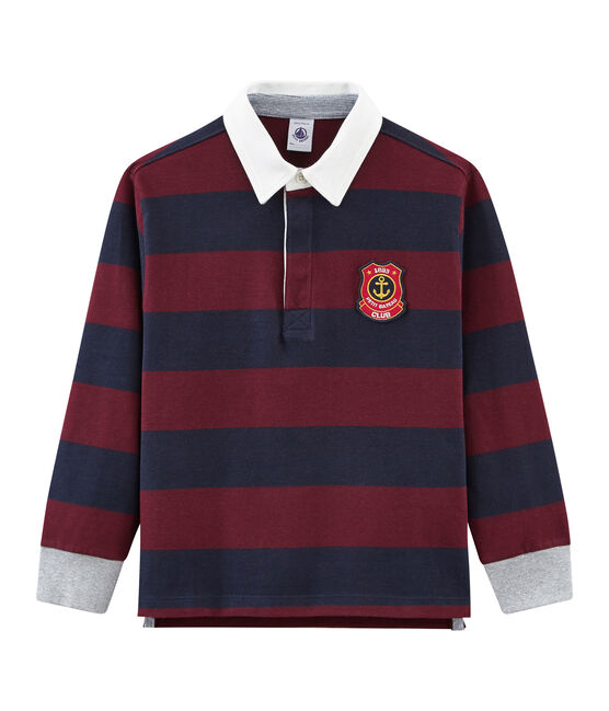 Gestreiftes langärmeliges Jungen• Polohemd blau SMOKING/rot OGRE