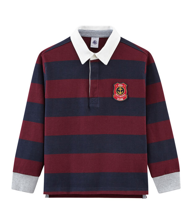 Gestreiftes lang&auml;rmeliges Jungen&bull; Polohemd blau/rot