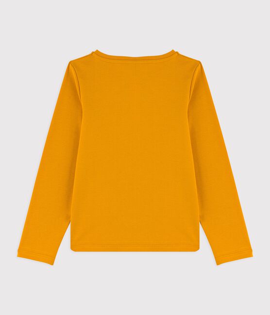Langärmeliges Kinder-T-Shirt aus Baumwolle für Mädchen gelb BOUDOR