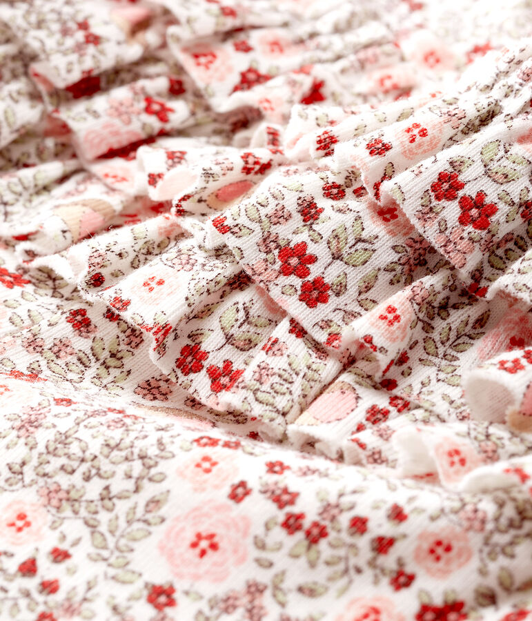 Gemusterte Baby-Legging mit Volants f&uuml;r M&auml;dchen weiss/vielfarbig