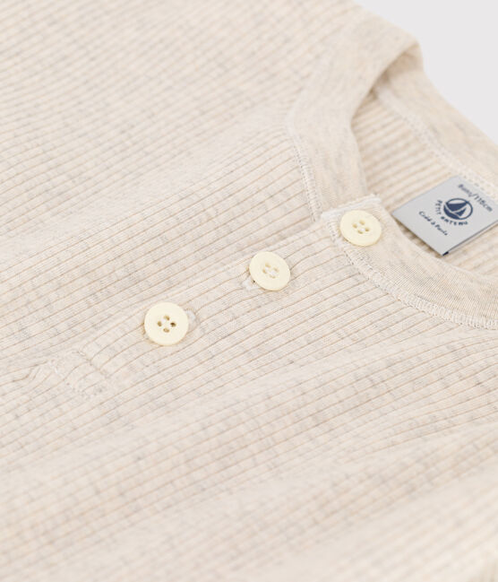 Kinder-T-Shirt aus Baumwolle für Jungen beige MONTELIMAR CHINE