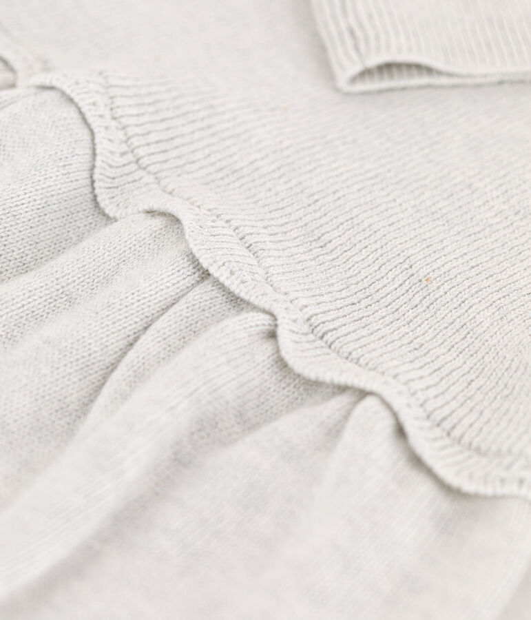 Baby-Kleid aus Wolle und Baumwolle f&uuml;r M&auml;dchen beige