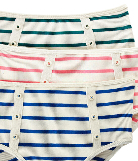 Jedes Set besteht aus 3 hochgeschnittenen Slips damen weiss .
