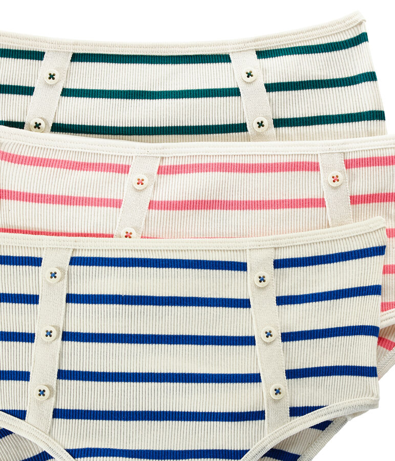 Jedes Set besteht aus 3 hochgeschnittenen Slips damen weiss .