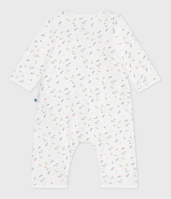 Baby-Bodyjama ohne Füßchen aus Baumwolle mit Blumenmotiv weiss MARSHMALLOW/weiss MULTICO
