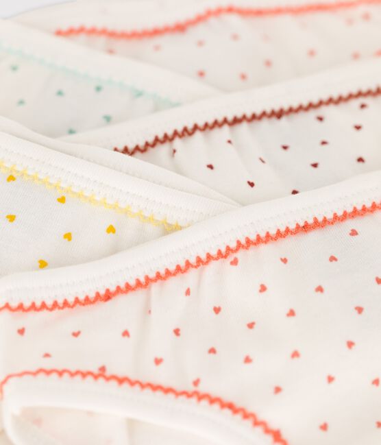 5er-Set Slips aus Baumwolle mit Mini-Herzchen für Mädchen variante 1