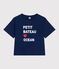 Damen-T-Shirt LE BOXY aus Baumwolle blau MEDIEVAL