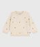 Baby-Pullover aus Wolle und Baumwolle mit bestickten Blumen weiss AVALANCHE/ MULTICO