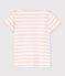 Kurzärmliges Kinder-T-Shirt aus Baumwolle für Mädchen weiss MARSHMALLOW/rosa MINOIS