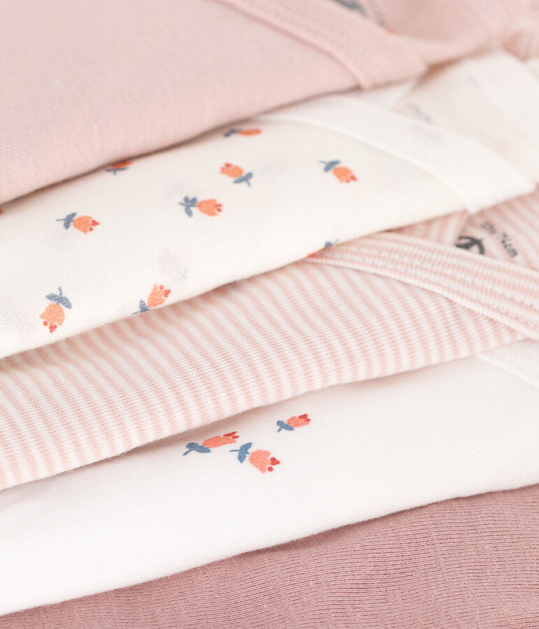 5er-Set lang&auml;rmelige Wickelbodys aus Baumwolle vielfarbig