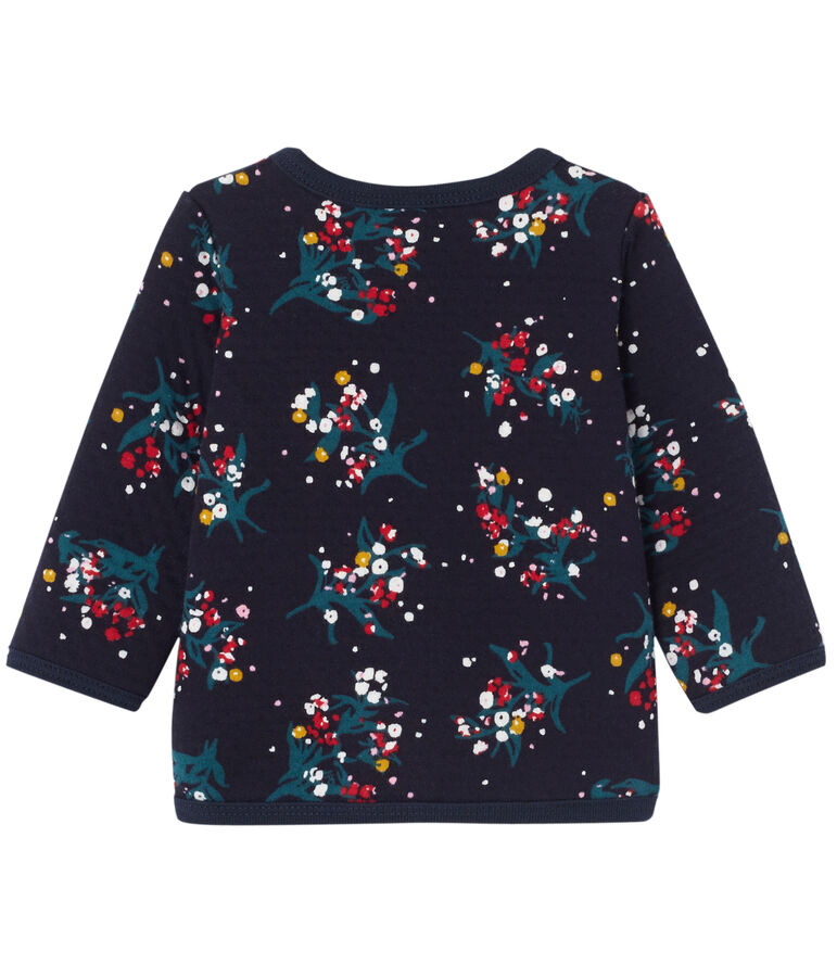 Baby-M&auml;dchen-Cardigan aus gedoppeltem Jersey mit Print blau/vielfarbig